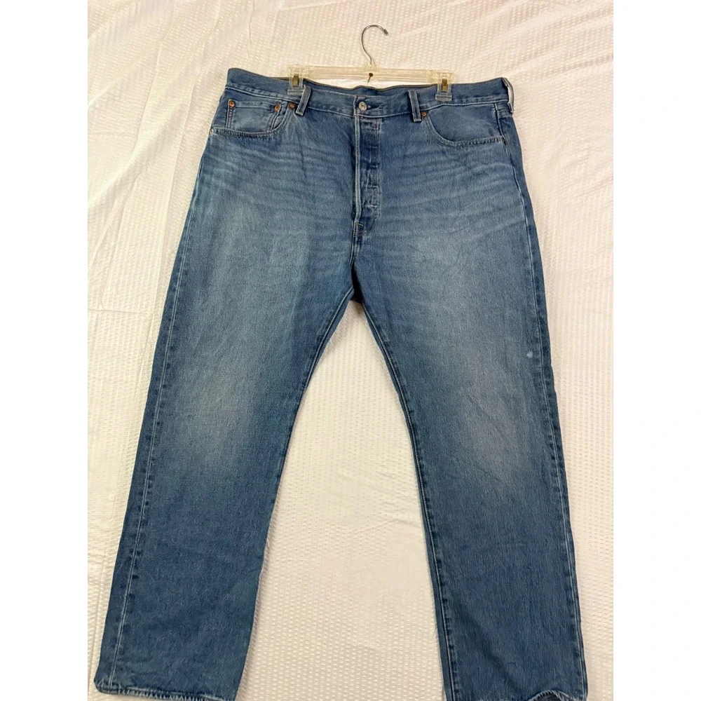 2 pairs Levi  501 Original Mens Blue Medium Wash Straight Leg Denim Jeans 40x30